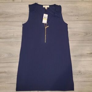 Michael Kors Women’s Blue Zip Front Mini Dress M